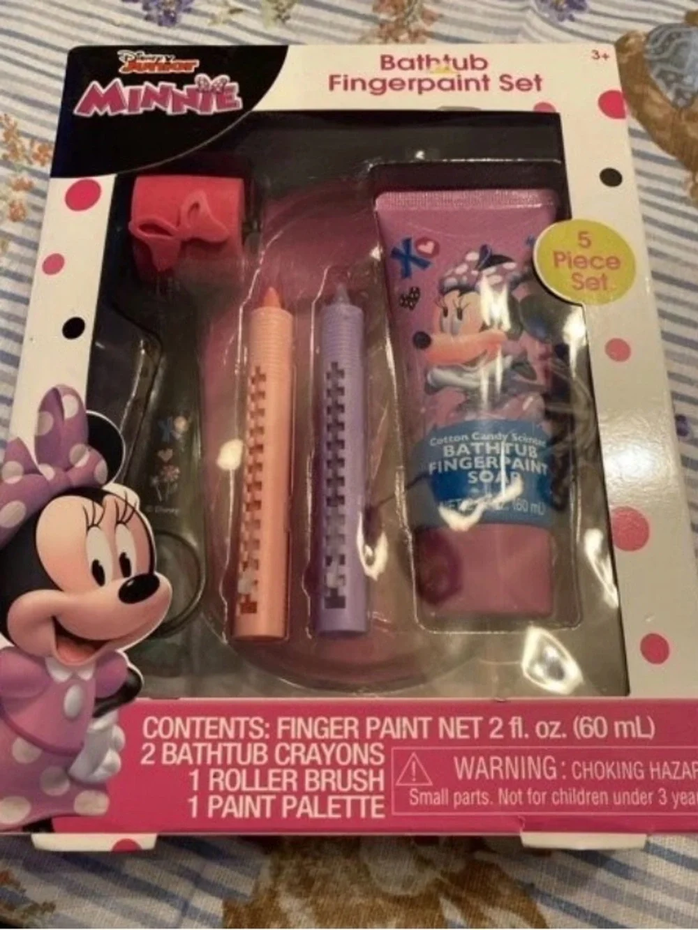 Disney Minnie Mouse Bathtub Fingerpaint Set - Pink, Purple, Yellow & Green